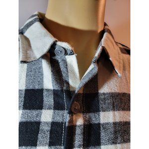 Pacsun Classic Long Sleeve Black & White Cotton Plaid Men's Shirt Size Large